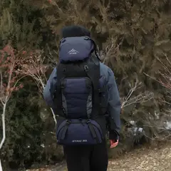 AIZO - Mochila Militar Outdoor 90L Impermeable - Azul marino/Rojo/Azul claro/Negro - 90 LT