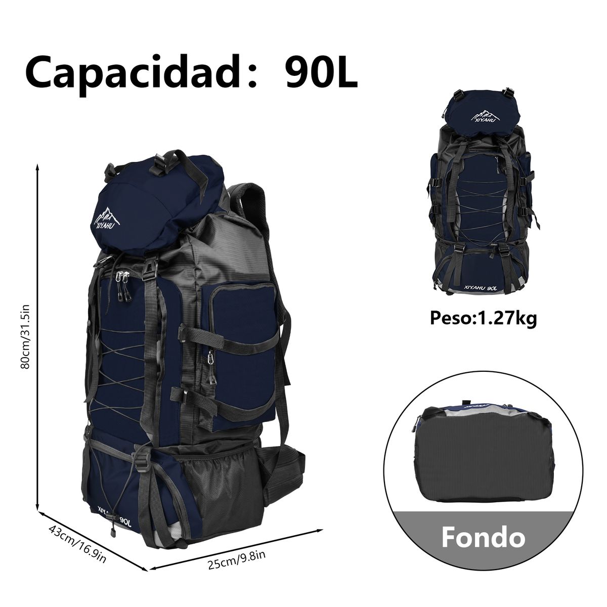 AIZO - Mochila Impermeable De 90l Para Camping Trekking Y Viajes