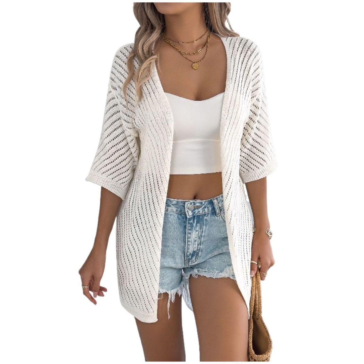 TIOZONEY - Cardigan ligero de verano para mujer