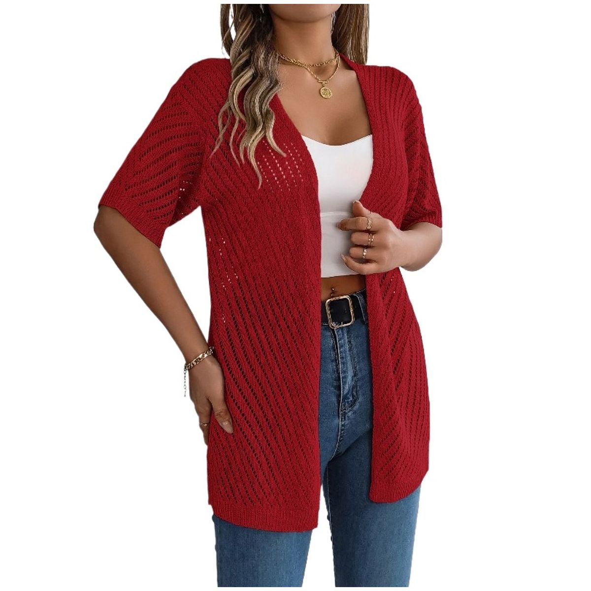 TIOZONEY - Cardigan ligero de verano para mujer