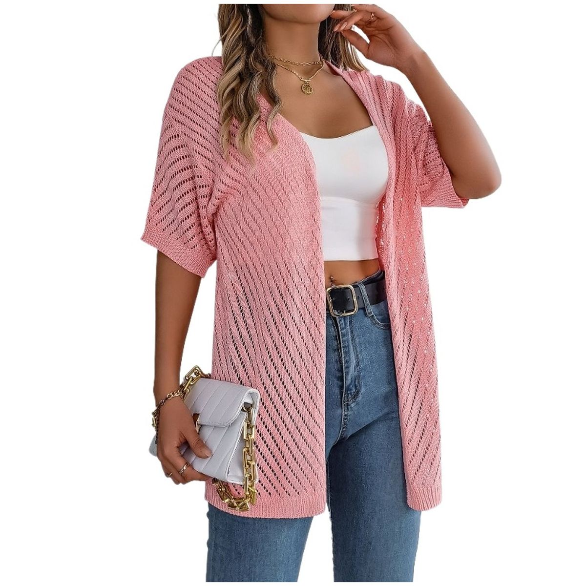 TIOZONEY - Cardigan ligero de verano para mujer