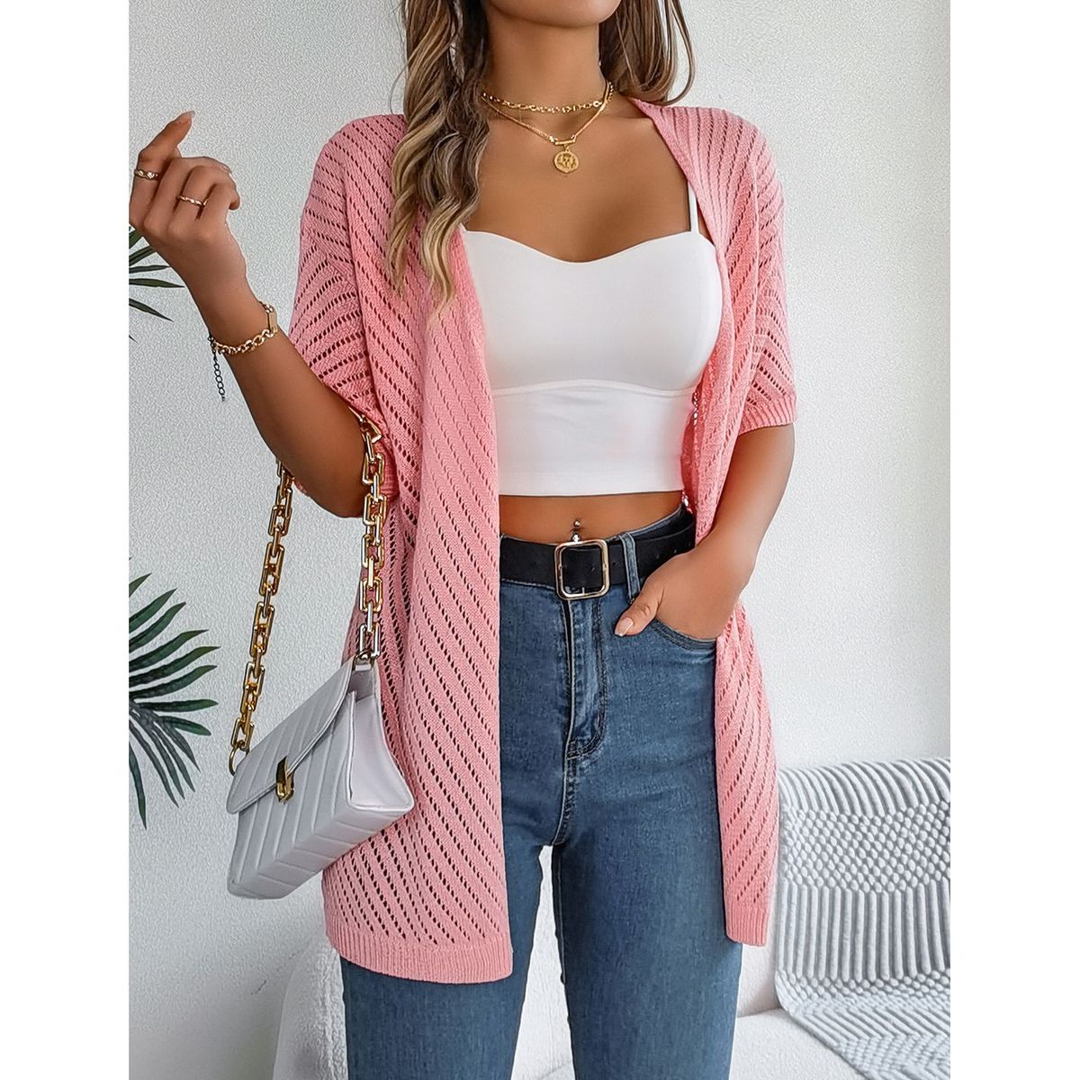 TIOZONEY - Cardigan ligero de verano para mujer