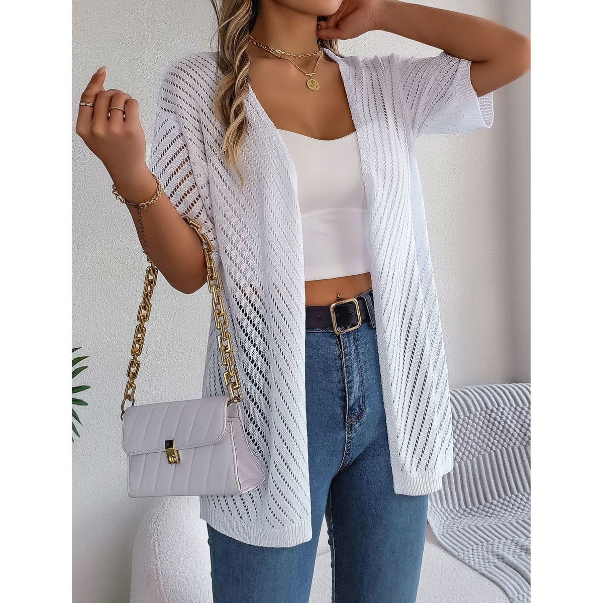 TIOZONEY - Cardigan ligero de verano para mujer
