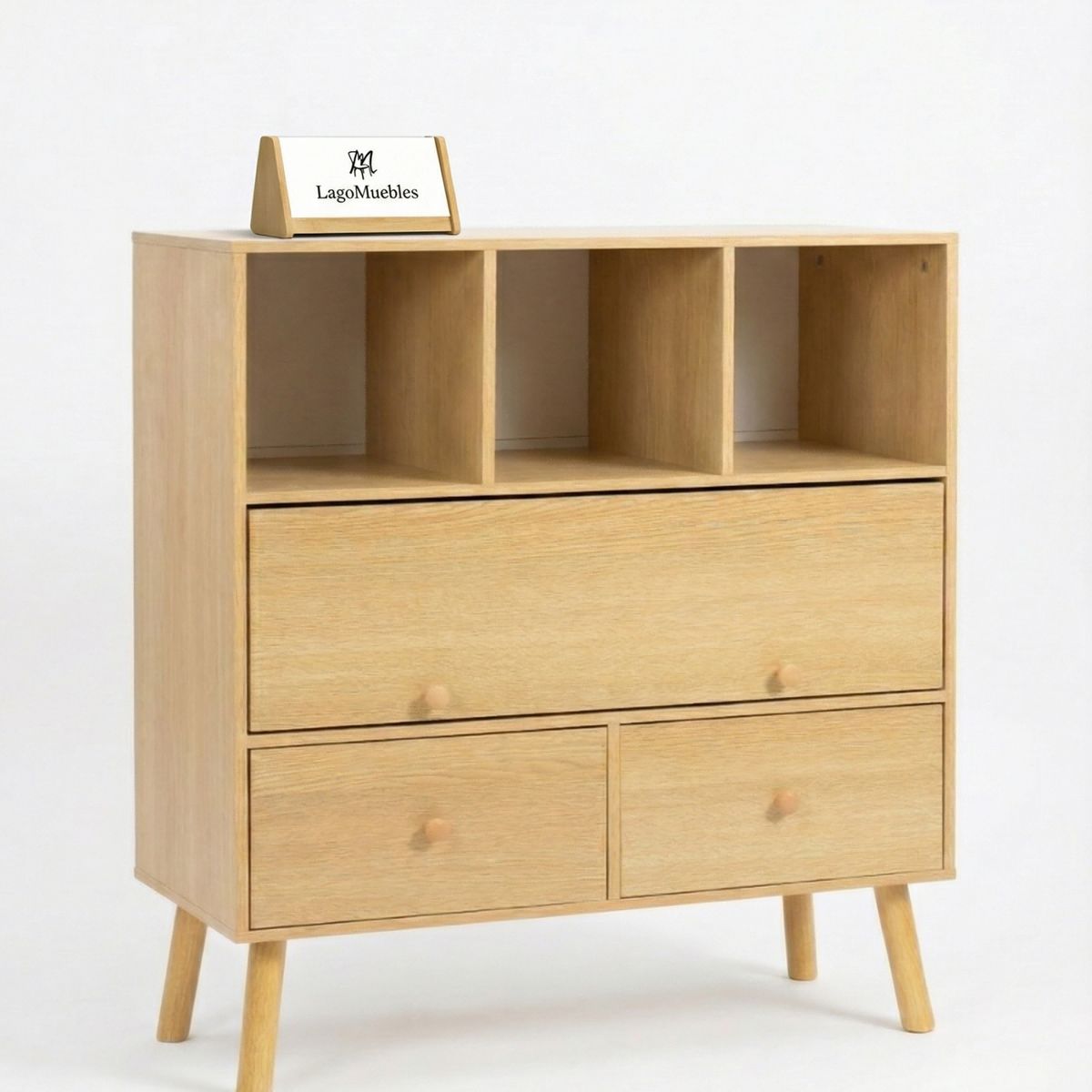 GENERICO - Organizador Multiusos Clasico Con Cajones Y Puerta Abatible Para Sala U Oficina 76x45x95cm