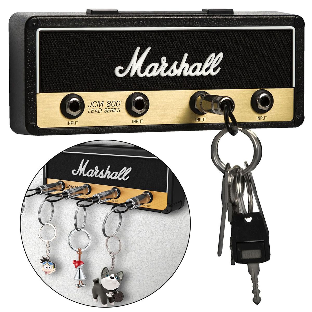 GENERICO - Porta De Llaves Amplificador Pared Con 4 Llaveros De Guitarra Para Regalos Decoración