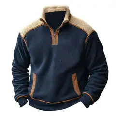 TIOZONEY - Sudadera de hombre con cremallera y cuello alto