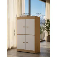GENERICO - Organizador Multifuncional Con 4 Puertas Y Repisas Para Recámara Sala U Oficina 30x60x110cm