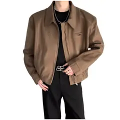 TIOZONEY - Chaqueta de béisbol para hombre-Marrón