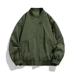 TIOZONEY - Chaqueta bomber para hombre-Verde