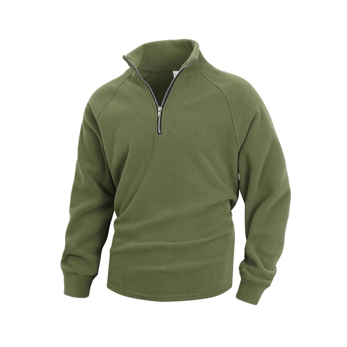 TIOZONEY - Chaqueta de forro polar con cremallera-Verde
