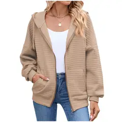 TIOZONEY - Chamarra sudadera con capucha y bolsillos