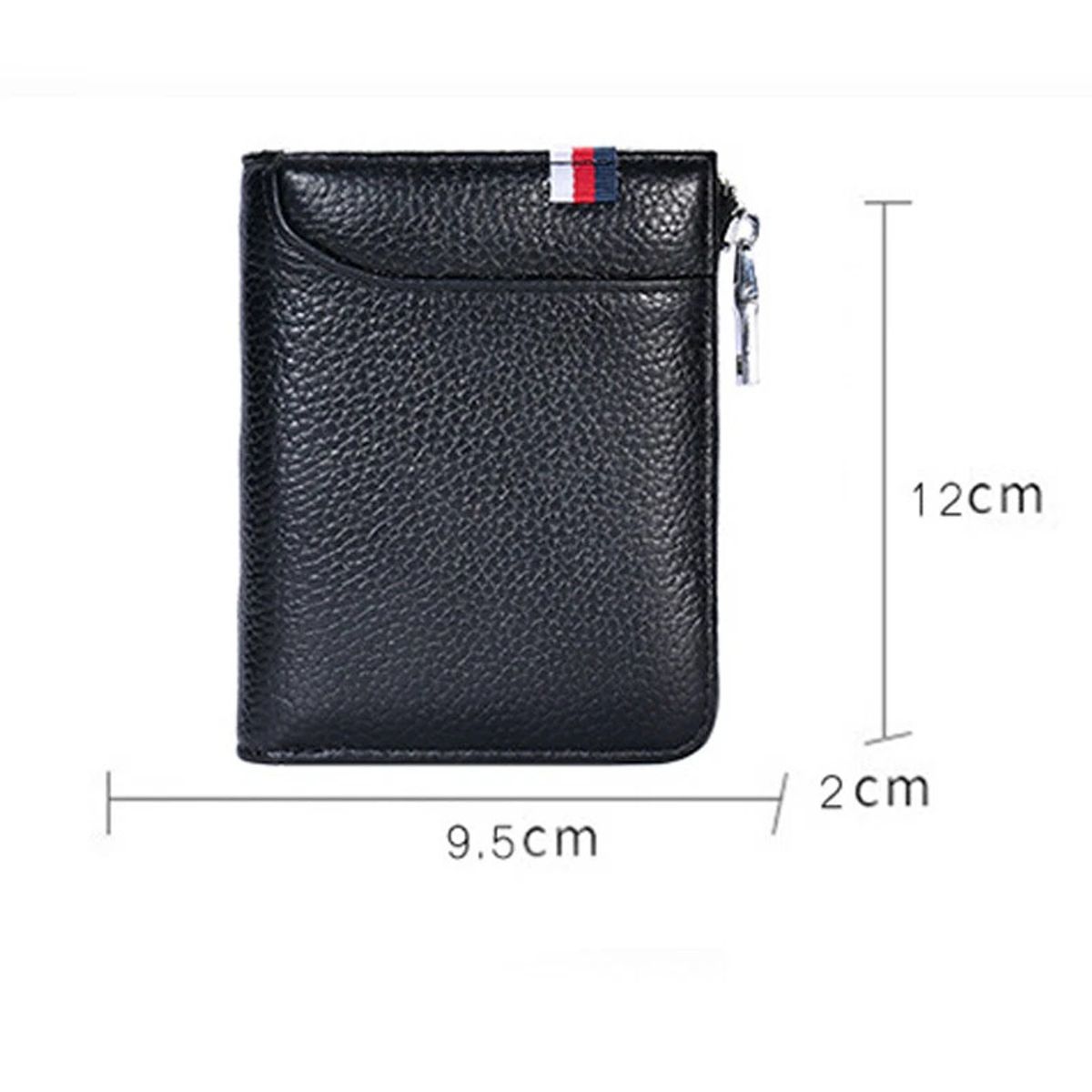 KUANGYE - Billetera antirrobo RFID Color Negro Cuero Genuino Billetera Con Rfid