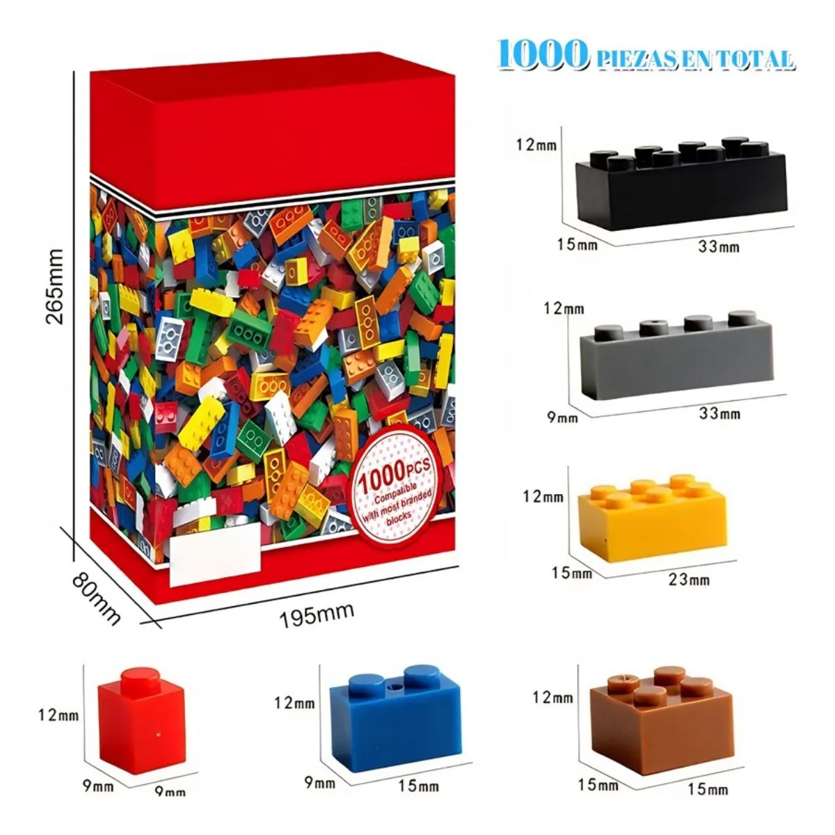 KINDA NICE - Juego De Bloques De Construcción Para Niños, 1000 Piezas