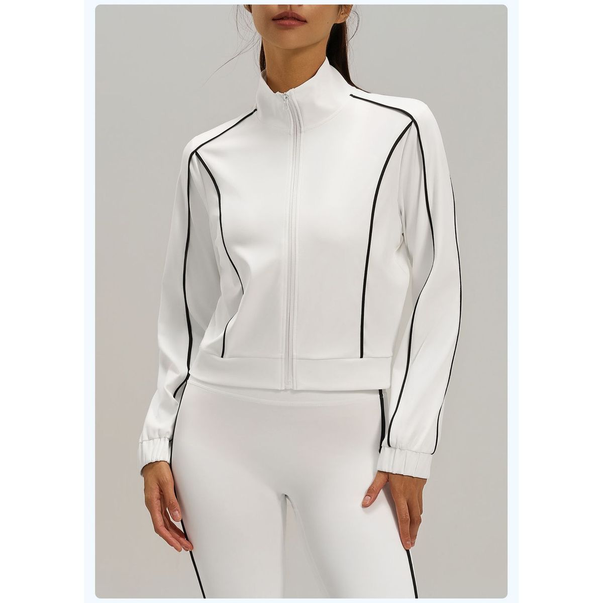 TIOZONEY - Chaqueta deportiva para mujer-Blanco