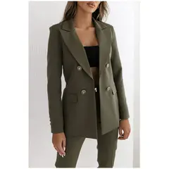 TIOZONEY - Blazer de mujer- Verde