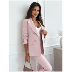 TIOZONEY - Blazer de mujer- Rosa