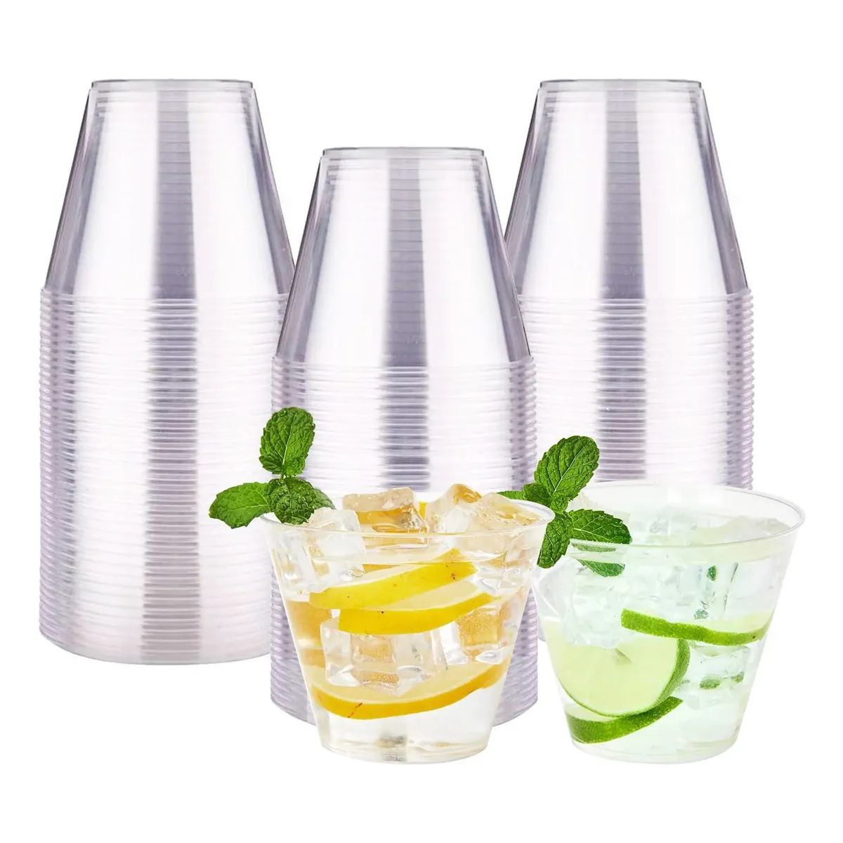 GENERICO - 20pcs Vasos Plástico Desechables Transparente Para Bebidas Cóctel Fiesta 150ml