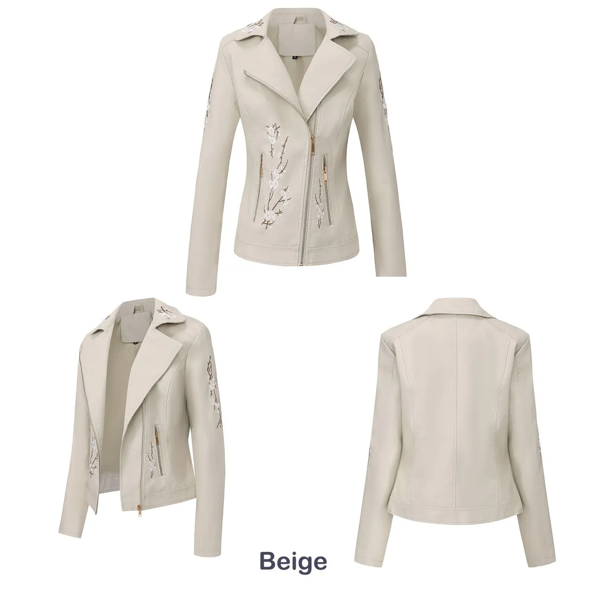 TIOZONEY - Chaquetas de mujer-Blanco