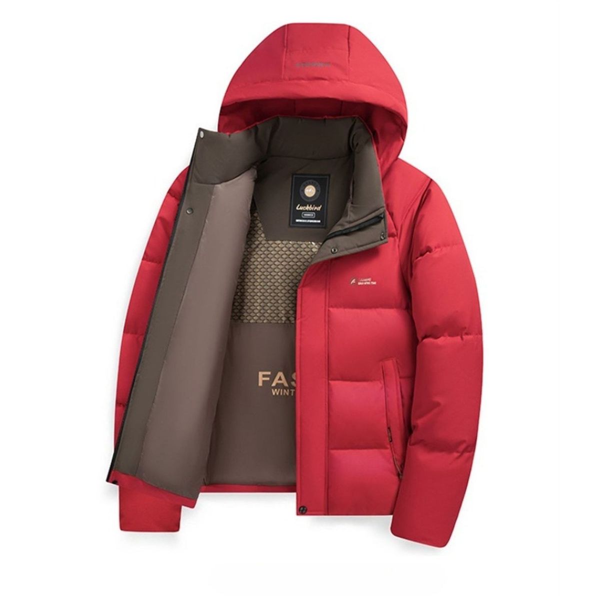 TIOZONEY - Parka para Hombre  - Rojo