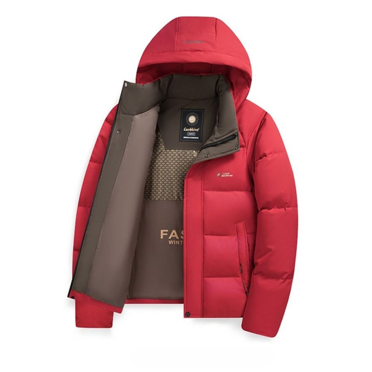 TIOZONEY - Parka para Hombre  - Rojo