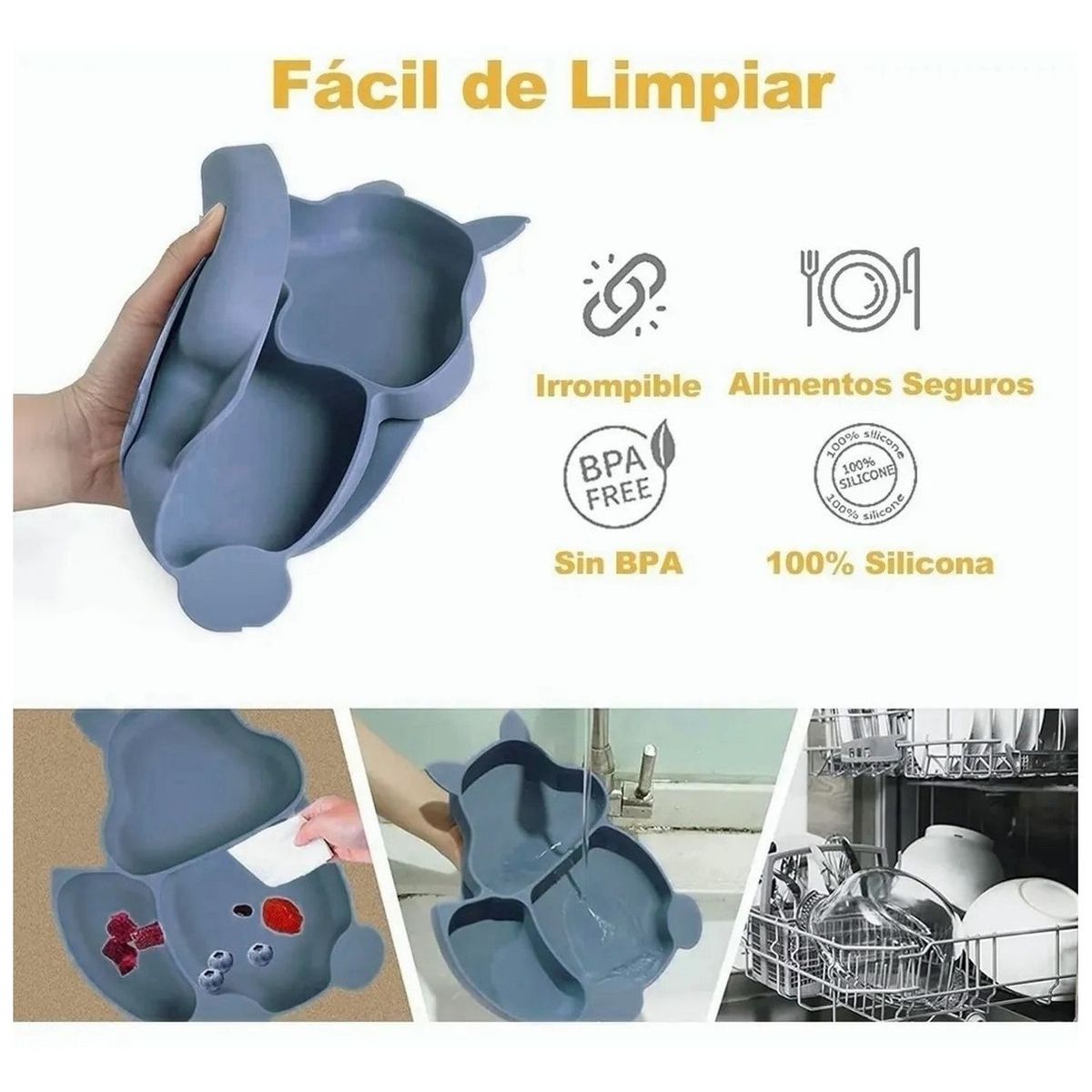 TIOZONEY - Juego De Cubiertos De Silicona Antideslizante Para Bebé 8pcs