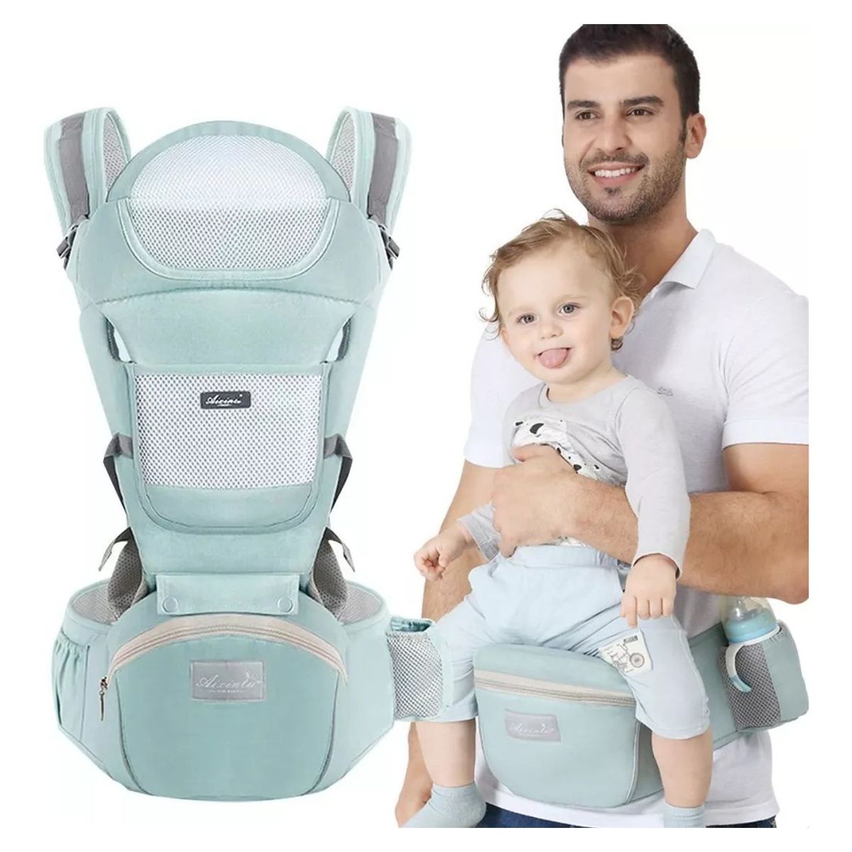 TIOZONEY - Mochila Cangurera Portabebés Ergonimica De 0-36 Meses