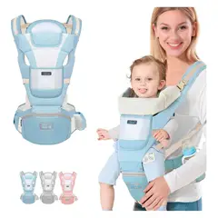 TIOZONEY - Mochila Porteo Ergonómico Cangurera Bebe Portabebes 4 En 1