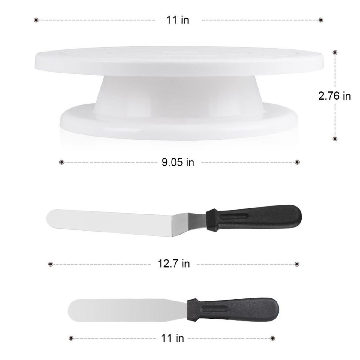 ATURE - Set Base Giratoria Decoración Tortas 7 Pcs 360° Repostería