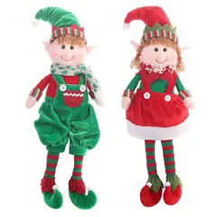 TIOZONEY - 2pcs Muñecos de peluche de Navidad elfo elfos para niños