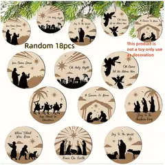 TIOZONEY - 18pcs Adornos de Navidad de madera