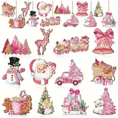 TIOZONEY - 36 adornos de Navidad vintage de madera