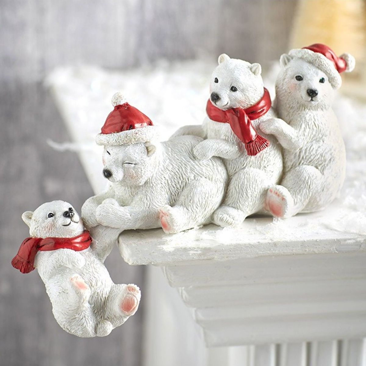 TIOZONEY - Esculturas decorativas navideñas - osos polares