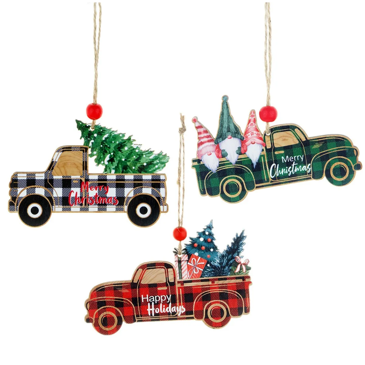 TIOZONEY - 3pcs Juego de adornos de Navidad