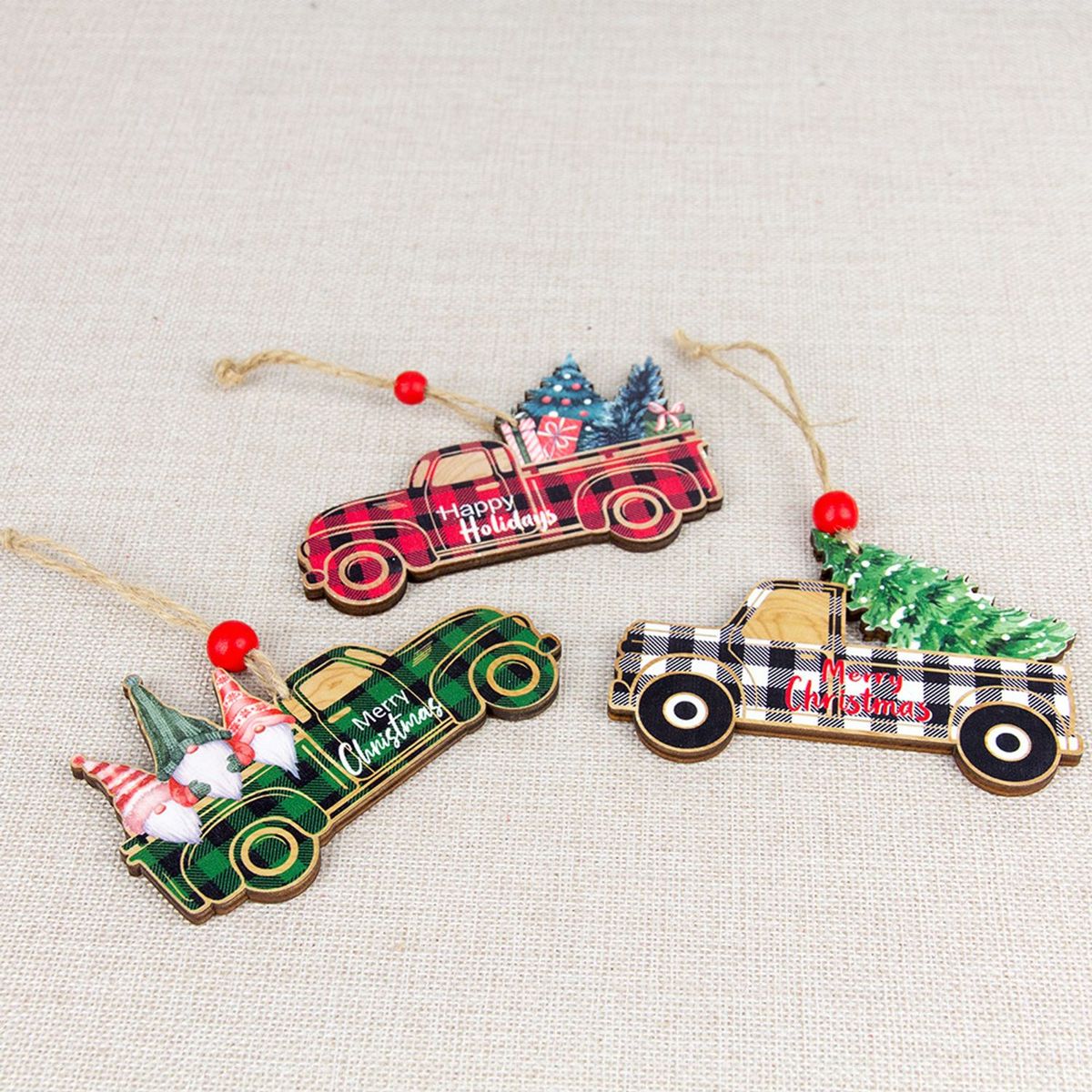 TIOZONEY - 3pcs Juego de adornos de Navidad