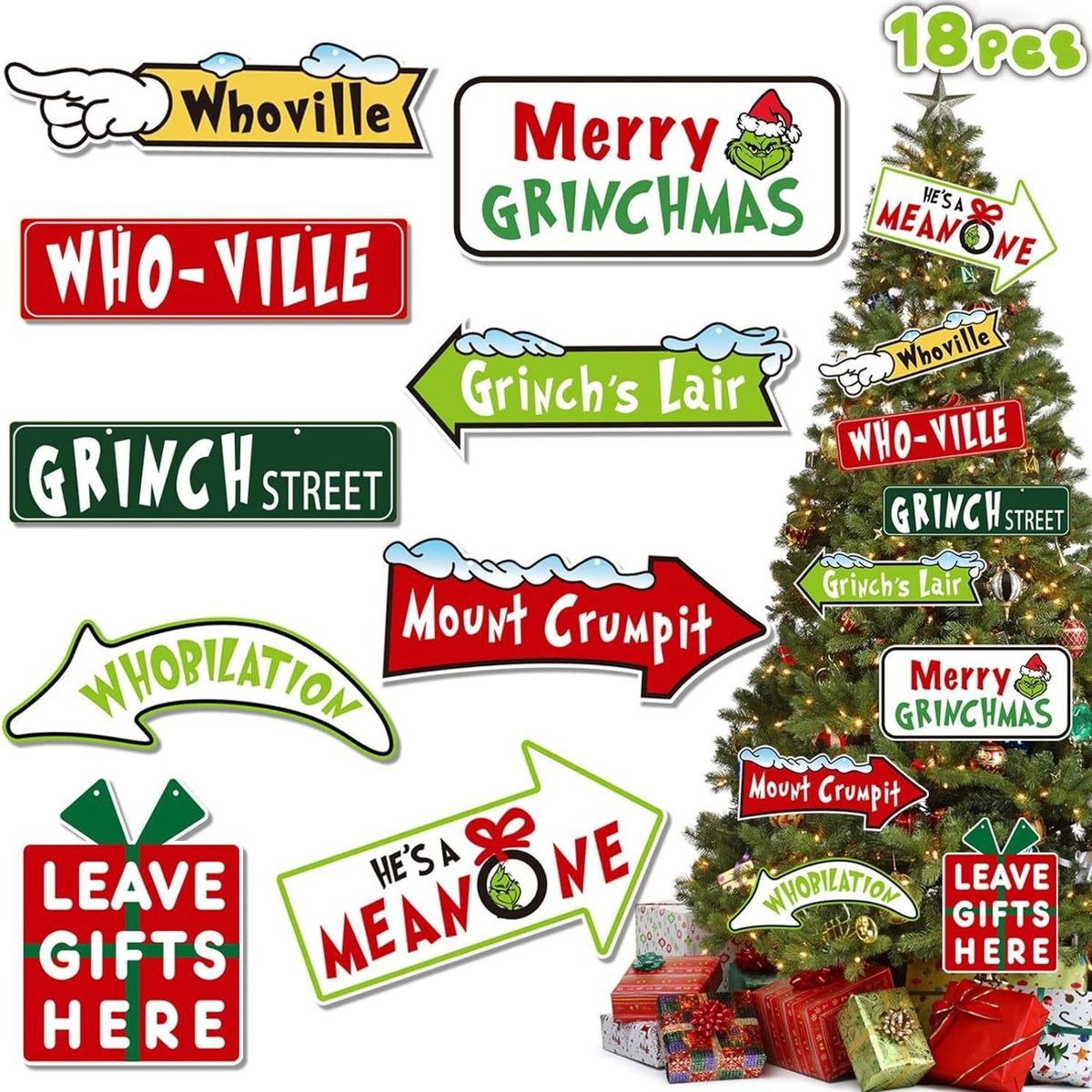 TIOZONEY - 18pcs Juego de adornos de Navidad