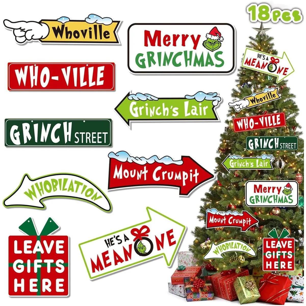 TIOZONEY - 18pcs Juego de adornos de Navidad