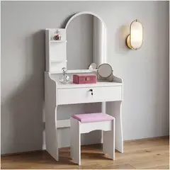 ROHE - Tocador con Espejo Cajones y Taburete 60x35x120cm