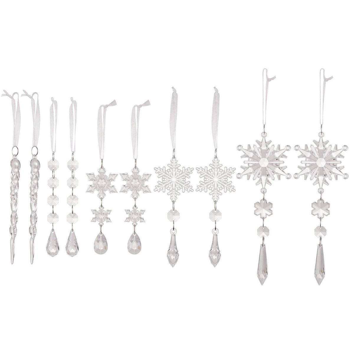 TIOZONEY - 20pcs decoraciones navideñas de cristal