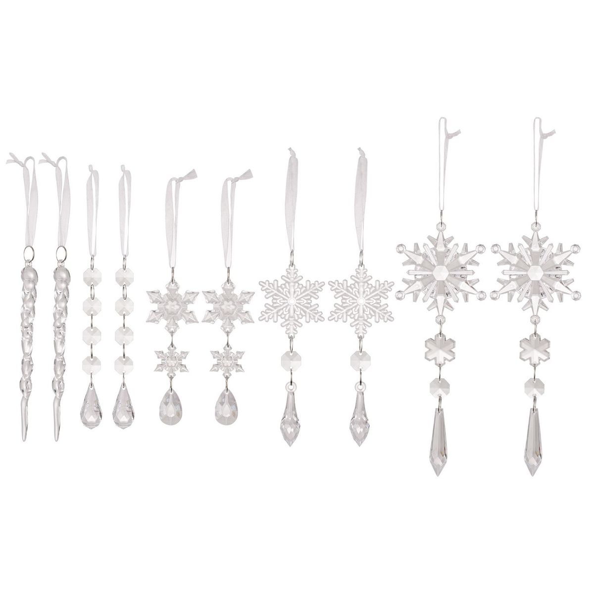 TIOZONEY - 20pcs decoraciones navideñas de cristal