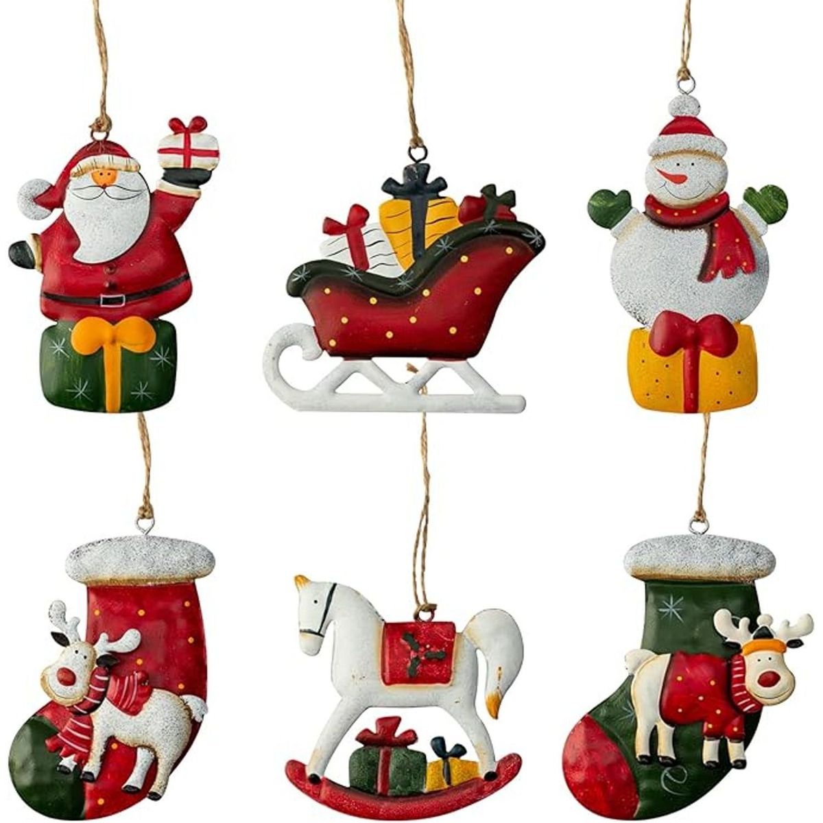 TIOZONEY - 6pcs Juego de adornos de Navidad