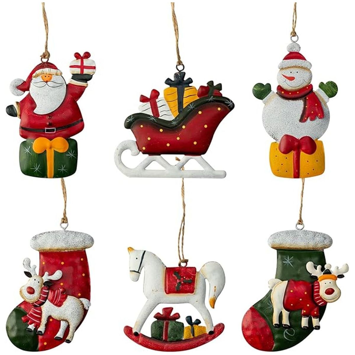 TIOZONEY - 6pcs Juego de adornos de Navidad
