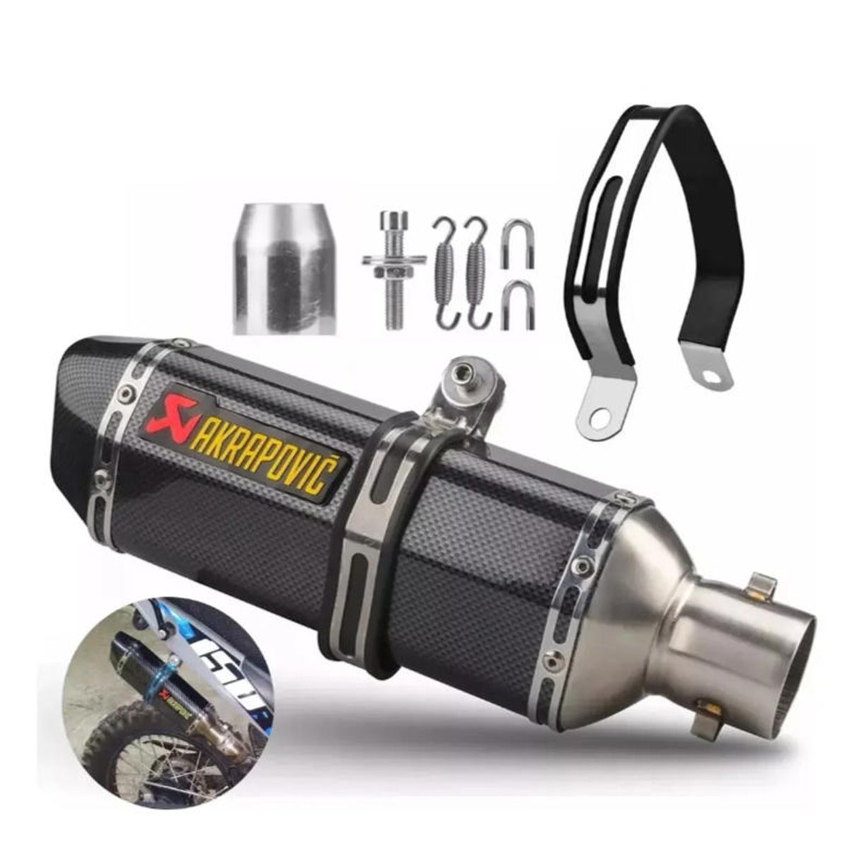 ATURE - Tubo De Escape Moto 310mm Para Deportive Y Universal