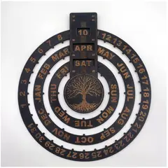 TIOZONEY - Calendario de pared perpetuo de madera 2025