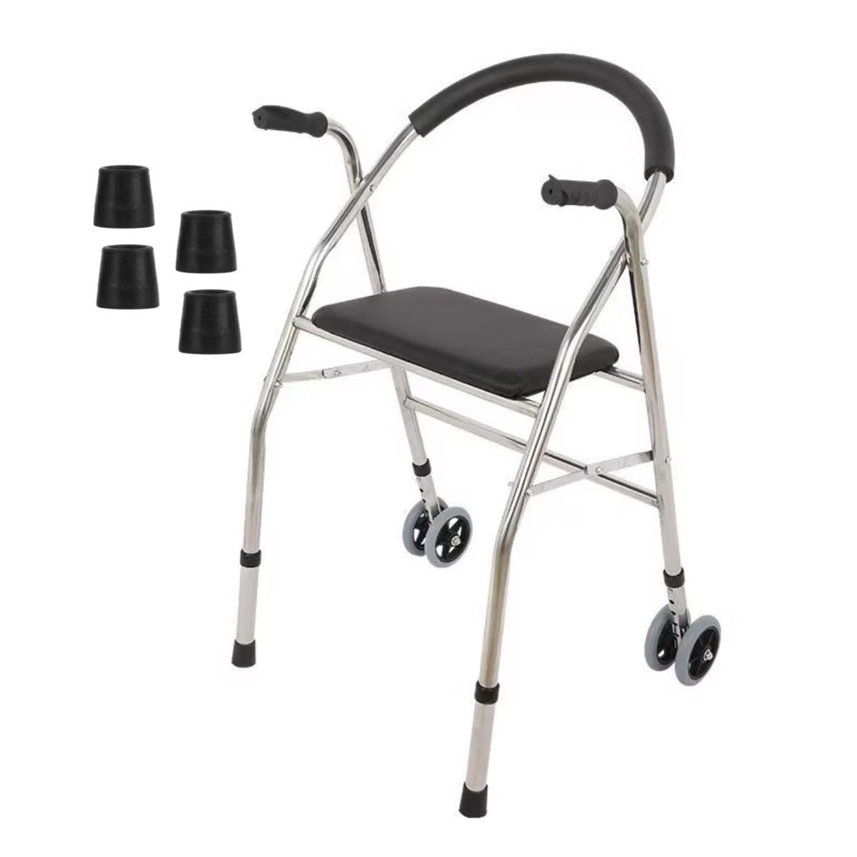 ATURE - Andador Plegable Regulable Con Asiento Y 4 Ruedas