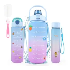 TIOZONEY - Botella De Agua Deportiva 2 Pack Gran Capacidad 2l Y 800ml