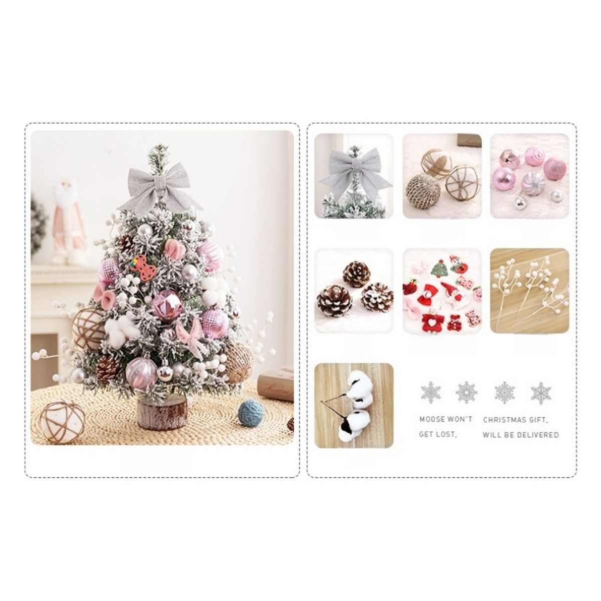 TIOZONEY - Decoración Navideña 45cm Árbol de Navidad Adorno de mesa