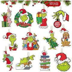 TIOZONEY - 24 adornos de madera para el árbol de Navidad