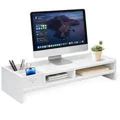 VIDITA - Base Soporte Monitor Elevador Monitor Organizador De Escritorio Compartimentos