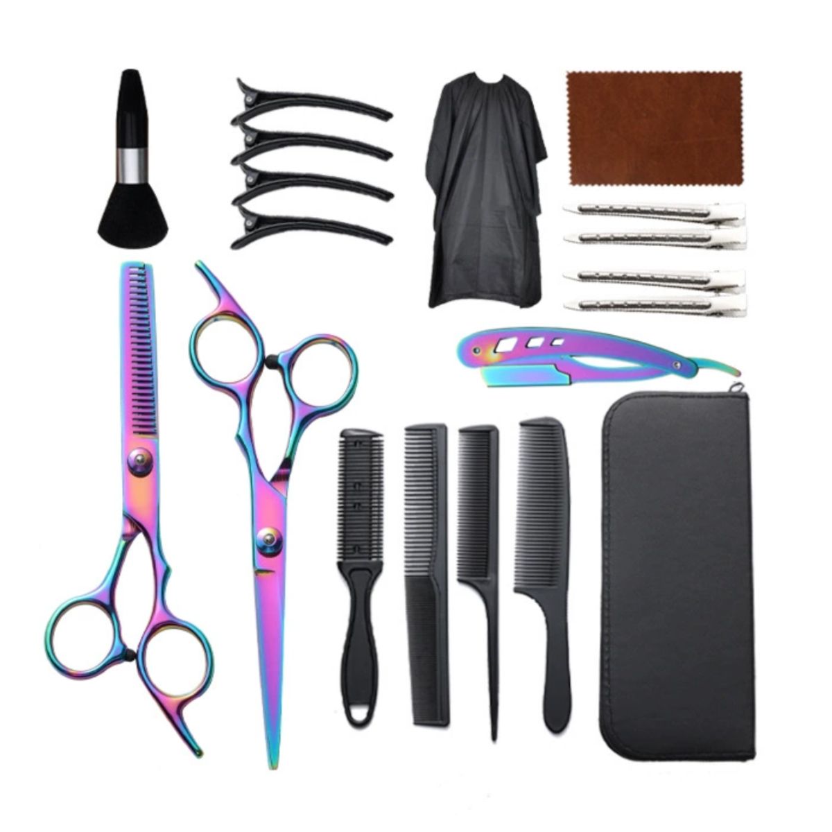 ATURE - Set De 19 Tijeras Cortar Pelo Peluqueria Cabello Accessories