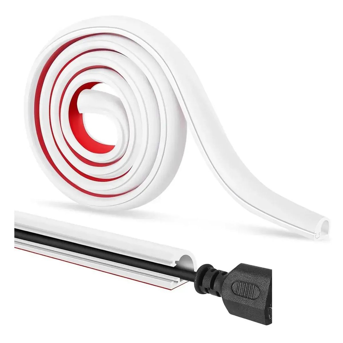 Canaleta Flexible Para Cables Pisos Paredes Adhesivo Oculto 300cm, marca KUANGYE - Foto Principal